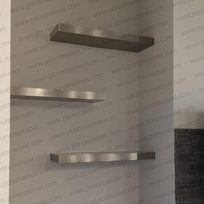 24"x12"x1.5" (cm.61x30,5x3,8) brushed stainless steel floating shelf freeshipping - Ponoma