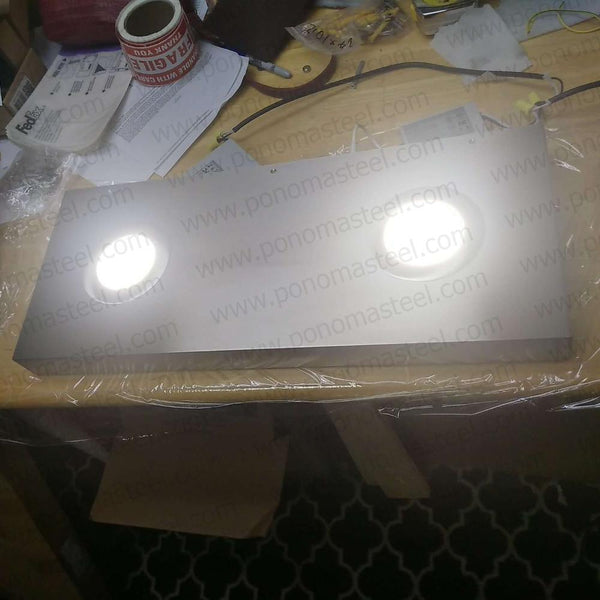 30"x10"x2.5" (cm.76x25,4x6,4) brushed stainless floating shelf with 2 LED lights freeshipping - Ponoma