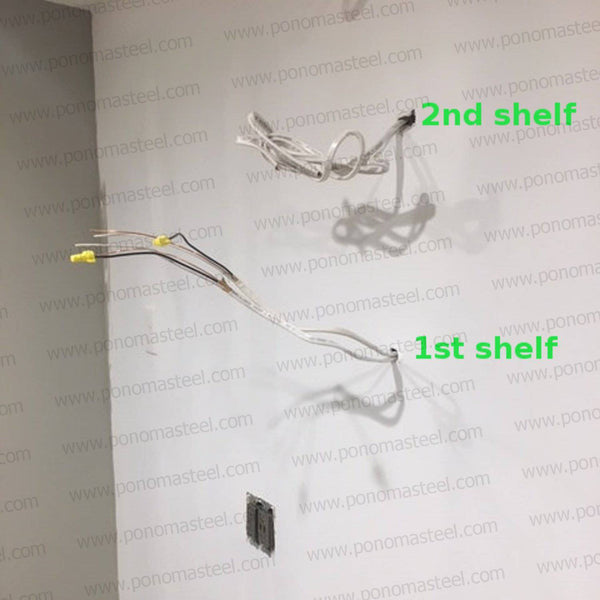 30"x10"x2.5" (cm.76x25,4x6,4) brushed stainless floating shelf with 2 LED lights freeshipping - Ponoma