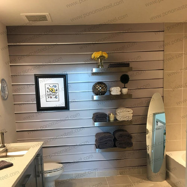 40"x10"x2.0" (cm.101,6x25,4x5,1) brushed stainless steel floating shelf freeshipping - Ponoma