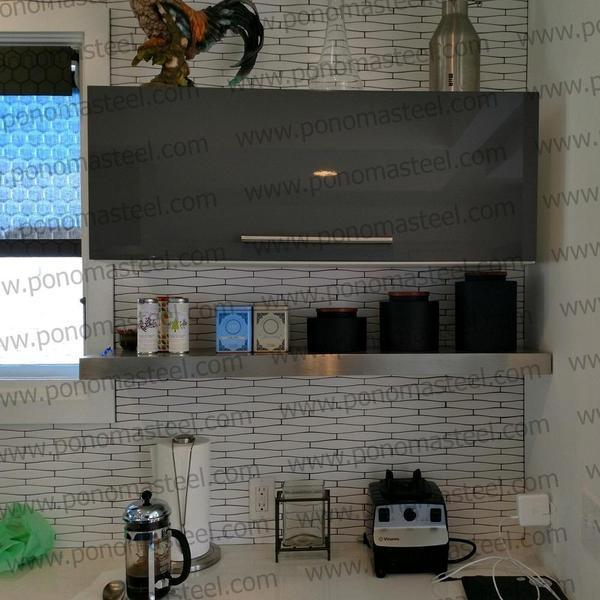 40"x10"x2.0" (cm.101,6x25,4x5,1) brushed stainless steel floating shelf freeshipping - Ponoma