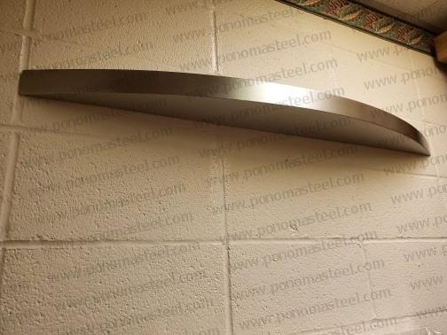 48"x10"x2.0" (cm.122x25,4x5,1) curved seamless stainless steel floating shelves Ponoma® freeshipping - Ponoma