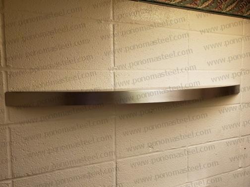 48"x10"x2.0" (cm.122x25,4x5,1) curved seamless stainless steel floating shelves Ponoma® freeshipping - Ponoma