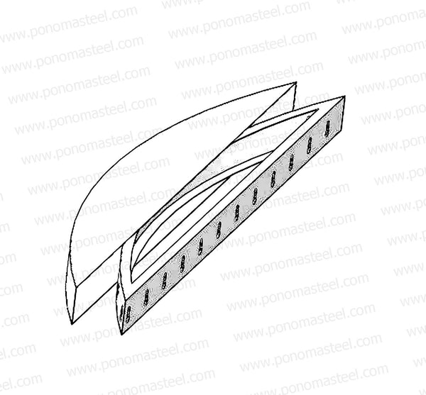 48"x10"x2.0" (cm.122x25,4x5,1) curved seamless stainless steel floating shelves Ponoma® freeshipping - Ponoma