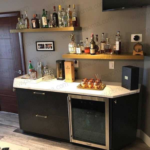 48"x12"x2.5" (cm.121,9x30,5x6,4) brushed stainless steel floating shelf freeshipping - Ponoma