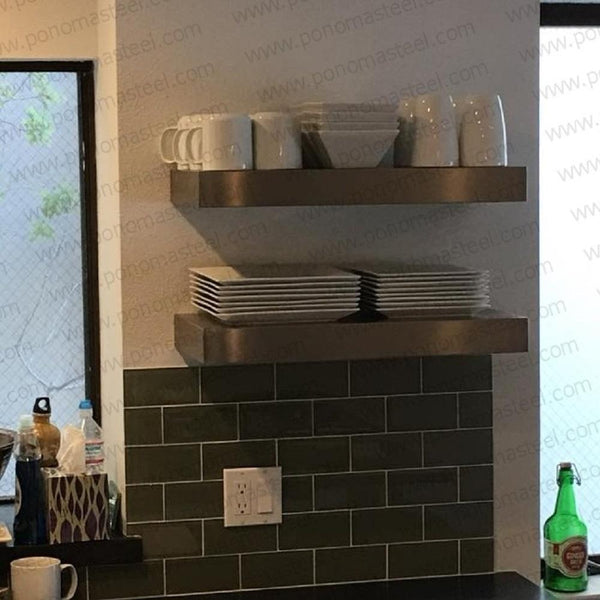 48"x12"x2.5" (cm.121,9x30,5x6,4) brushed stainless steel floating shelf freeshipping - Ponoma