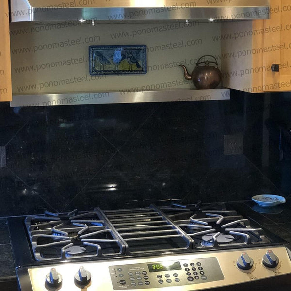 48"x12"x2.5" (cm.121,9x30,5x6,4) brushed stainless steel floating shelf freeshipping - Ponoma