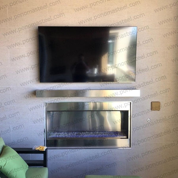 48"x8"x1.5" (cm.121,9x20,3x3,8) brushed stainless steel floating shelf freeshipping - Ponoma