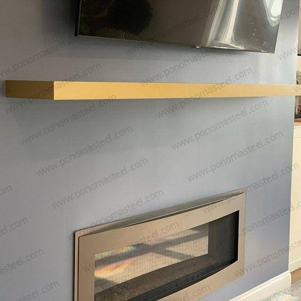 52"x12"x2.0" (cm.132x30,5x5,1) brushed stainless steel floating shelf freeshipping - Ponoma