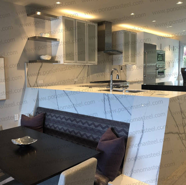 58"x8"x3.0" (cm.147,3x20,3x7,6) brushed stainless steel floating shelf freeshipping - Ponoma