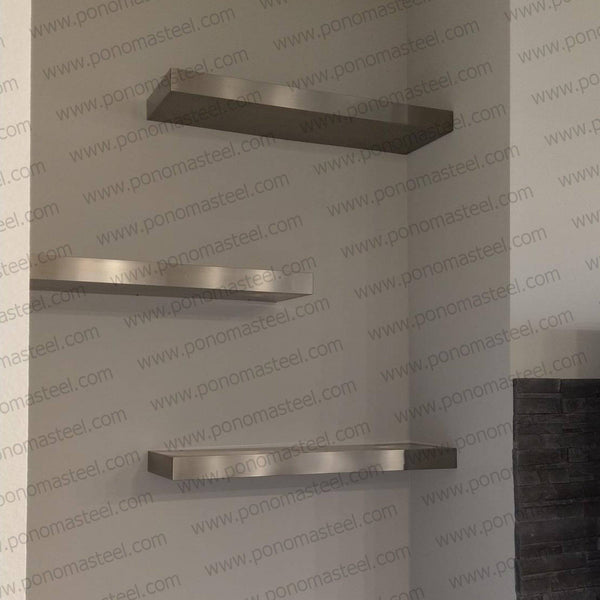 58"x8"x3.0" (cm.147,3x20,3x7,6) brushed stainless steel floating shelf freeshipping - Ponoma