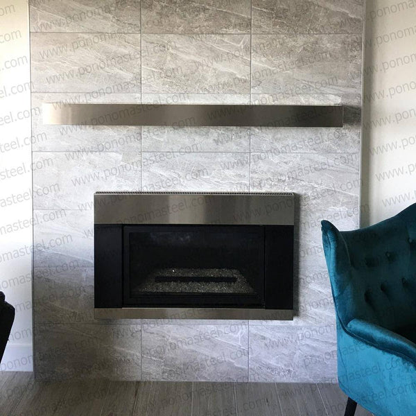 58"x8"x3.0" (cm.147,3x20,3x7,6) brushed stainless steel floating shelf freeshipping - Ponoma