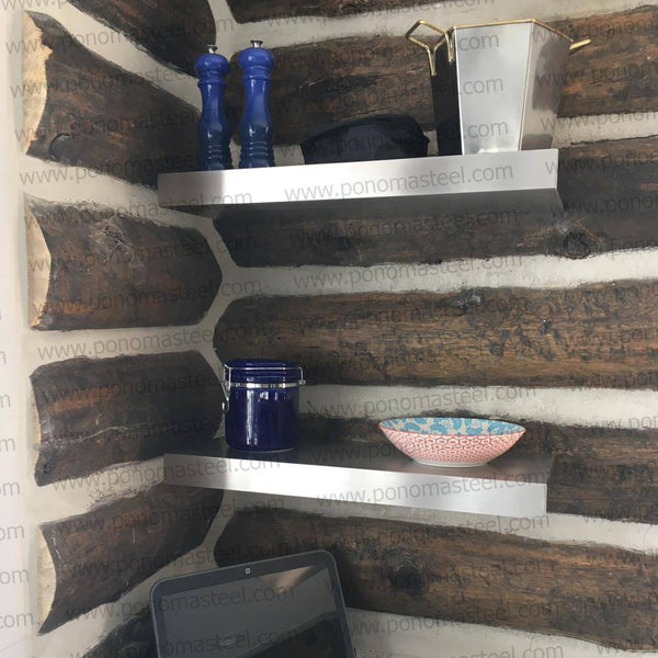 58"x8"x3.0" (cm.147,3x20,3x7,6) brushed stainless steel floating shelf freeshipping - Ponoma