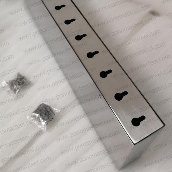 60"x12"x2.5" (cm.152x30,5x6,4) brushed stainless steel floating shelf freeshipping - Ponoma