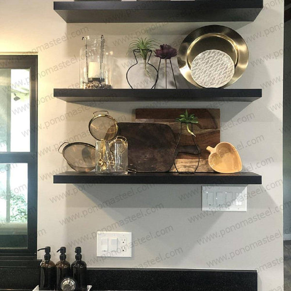 60"x12"x2.5" (cm.152x30,5x6,4) brushed stainless steel floating shelf freeshipping - Ponoma