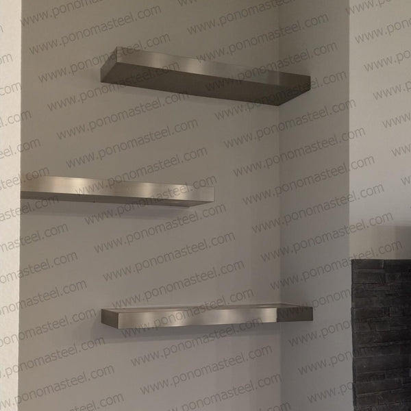 60"x6"x2.0" (cm.152x15x5,1) brushed stainless steel floating shelf freeshipping - Ponoma