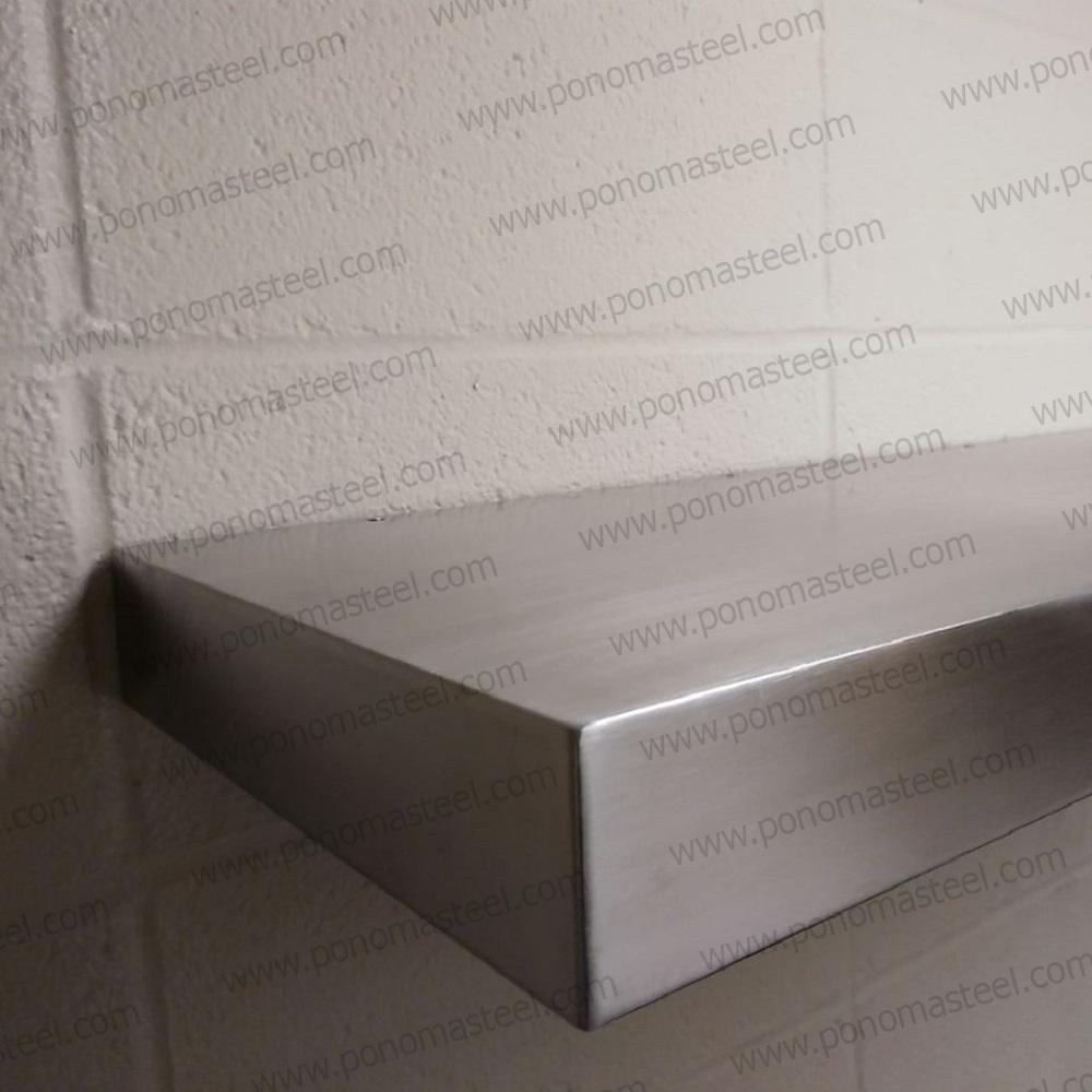 70"x12"x1.5" (cm.178x30,5x3,8) brushed stainless steel floating shelf freeshipping - Ponoma