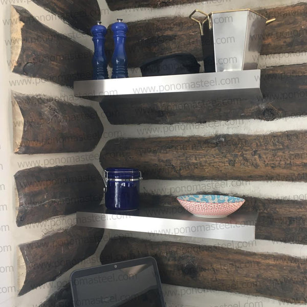 72"x10"x2.5" (cm.182,9x25,4x6,4) brushed stainless steel floating shelf freeshipping - Ponoma