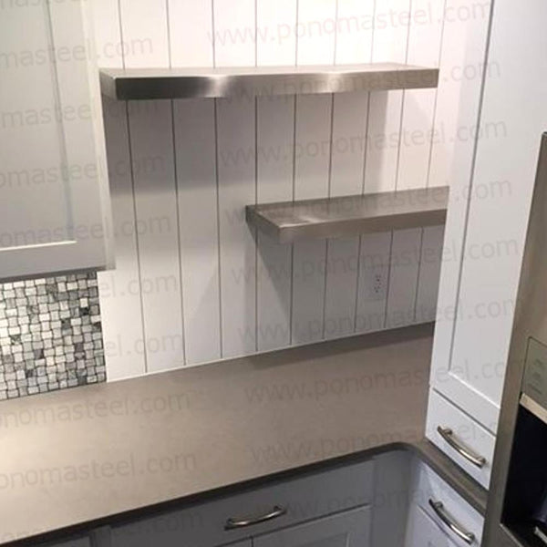 72"x10"x2.5" (cm.182,9x25,4x6,4) brushed stainless steel floating shelf freeshipping - Ponoma