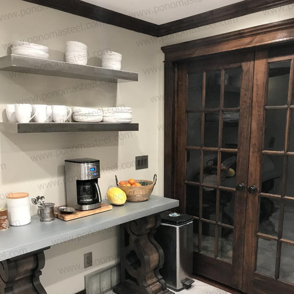 72"x10"x2.5" (cm.182,9x25,4x6,4) brushed stainless steel floating shelf freeshipping - Ponoma