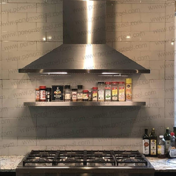 72"x10"x2.5" (cm.182,9x25,4x6,4) brushed stainless steel floating shelf freeshipping - Ponoma