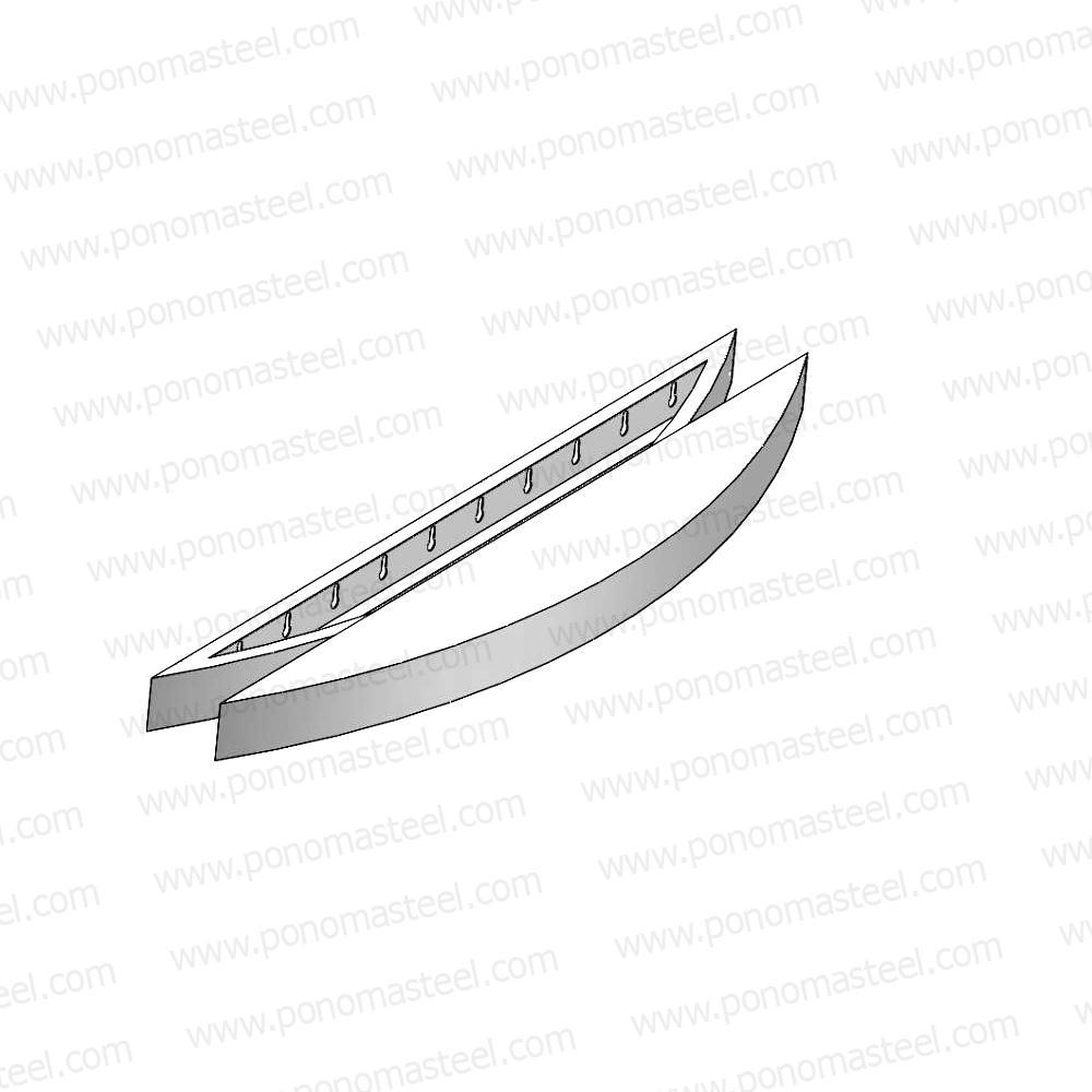48"x6"x2.0" (cm. 122x15,2x5,1) Ponoma® curved seamless stainless steel floating shelf freeshipping - Ponoma