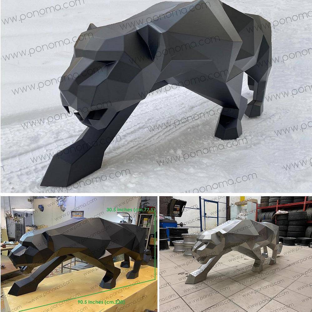 Stainless steel sculpture of PANTHER freeshipping - Ponoma