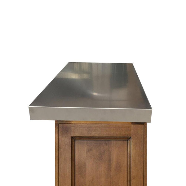 Island countertop Ponoma® 2" thickness without backsplash, brushed seamless stainless steel freeshipping - Ponoma