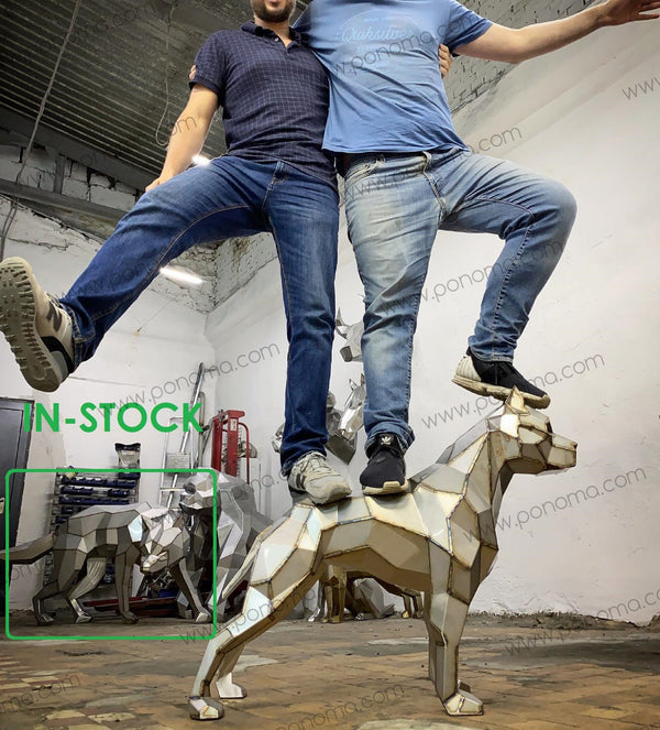 Stainless steel sculpture of WOLF freeshipping - Ponoma