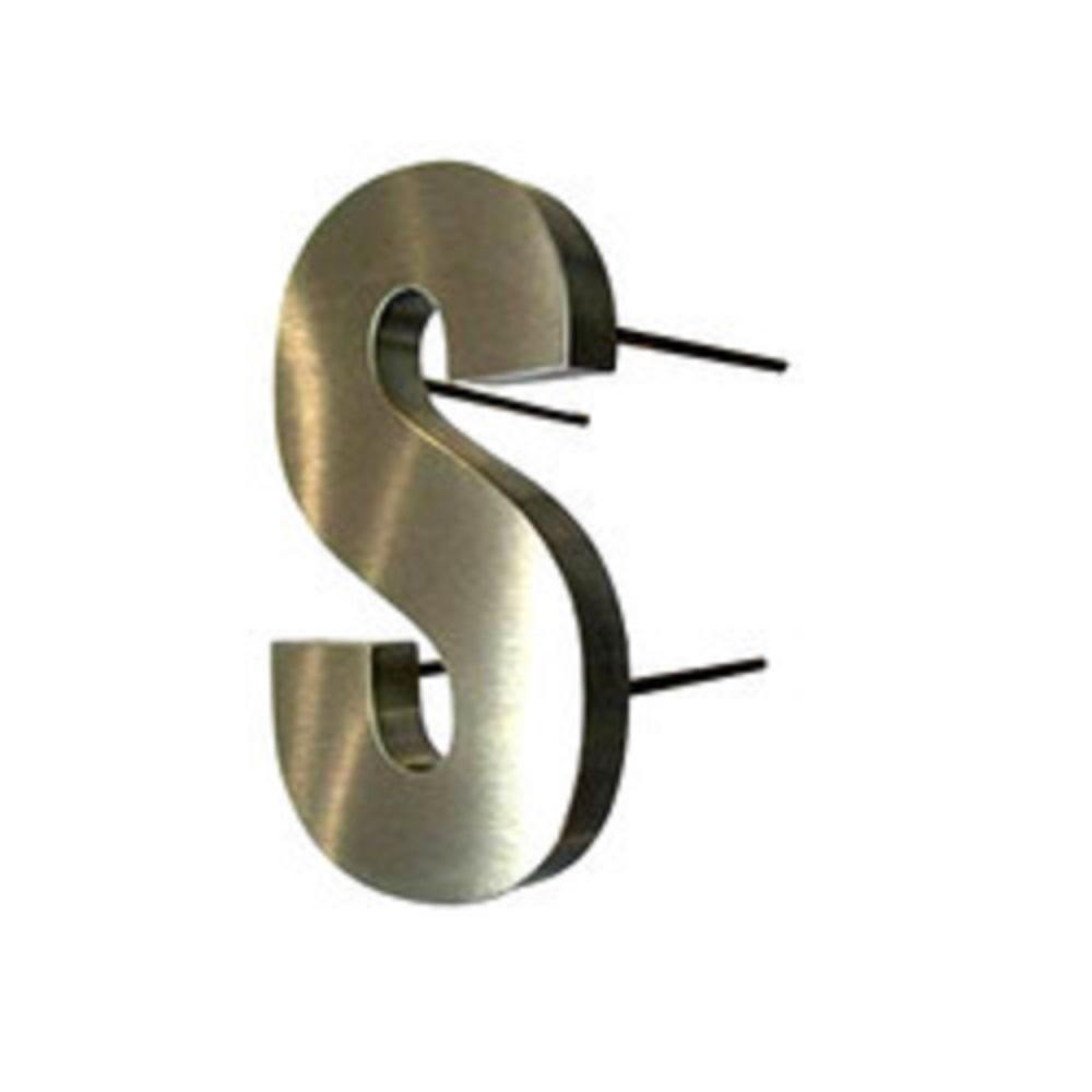 Letter up to 14" (cm.35.6) hight made of 1/5" (mm.5) thickness brushed stainless steel freeshipping - Ponoma