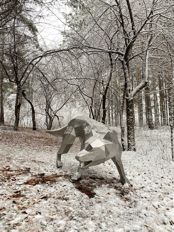 Stainless steel sculpture of WOLF freeshipping - Ponoma
