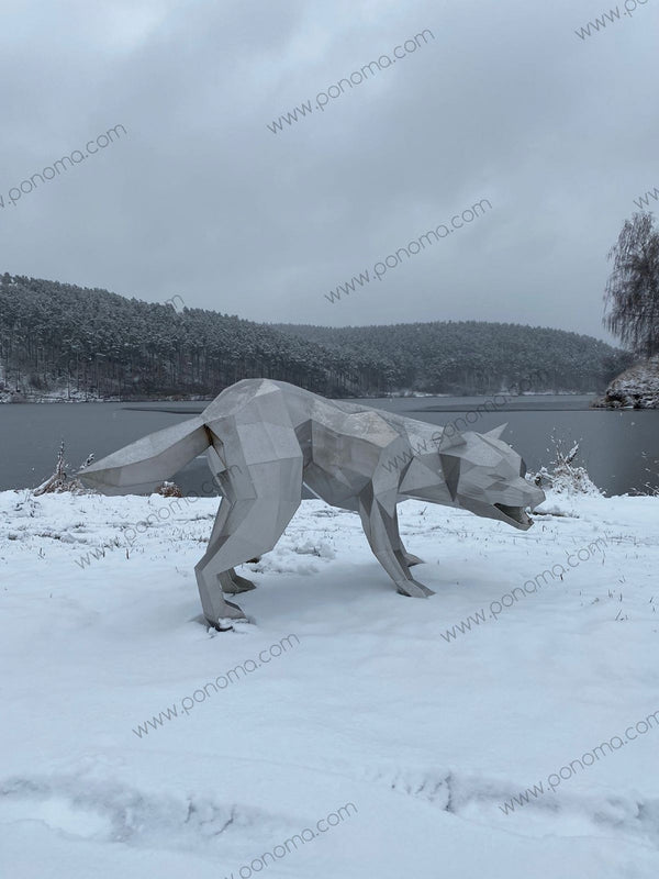 Stainless steel sculpture of WOLF freeshipping - Ponoma