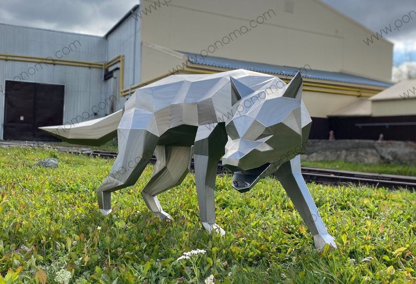 Stainless steel sculpture of WOLF freeshipping - Ponoma