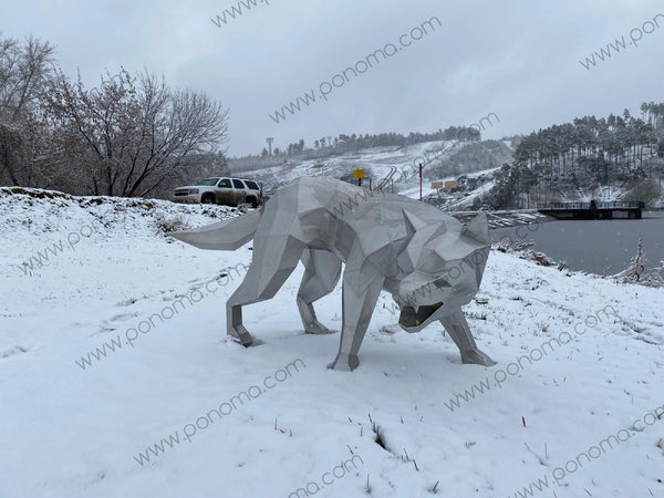 Stainless steel sculpture of WOLF freeshipping - Ponoma